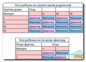 Влияет ли группа крови родителей на пол ребенка