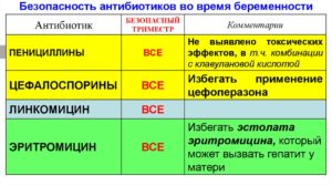 Можно ли пить антибиотики на ранних сроках беременности