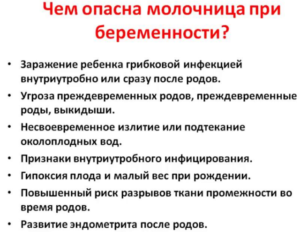 Молочница при родах последствия