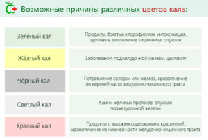 Кал серо зеленого цвета причины