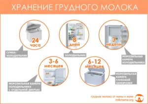 Сколько сцеженное грудное молоко может храниться в холодильнике