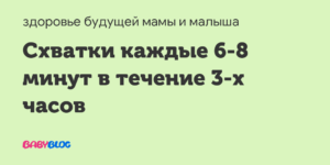 Схватки каждые 8 минут